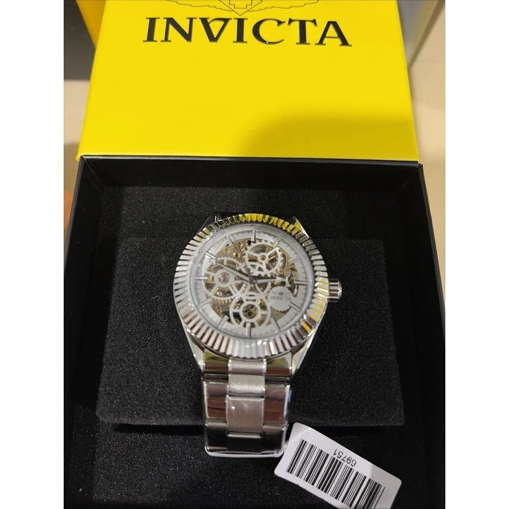 Invicta Objet D Art Glyph Automatic Watch Skeleton Dial 43mm 69751 NEW In Box